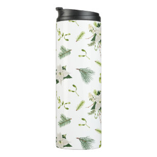 Bouteilles Isothermes Vert et blanc floral doux et élégant