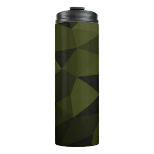 Bouteilles Isothermes Vert foncé de l'armée noir motif de maille géométr