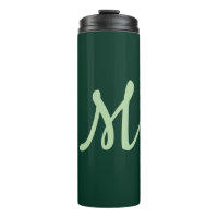 Vert foncé uni élégant moderne monogramme propre n