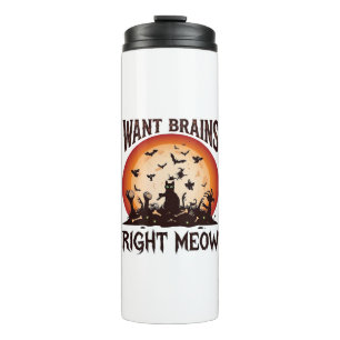 Bouteilles Isothermes Veux cerveaux tout de suite Halloween Chat noir or