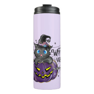 Bouteilles Isothermes Vibes de cuisine - Chat noir sur Jack-O-Lantern vi