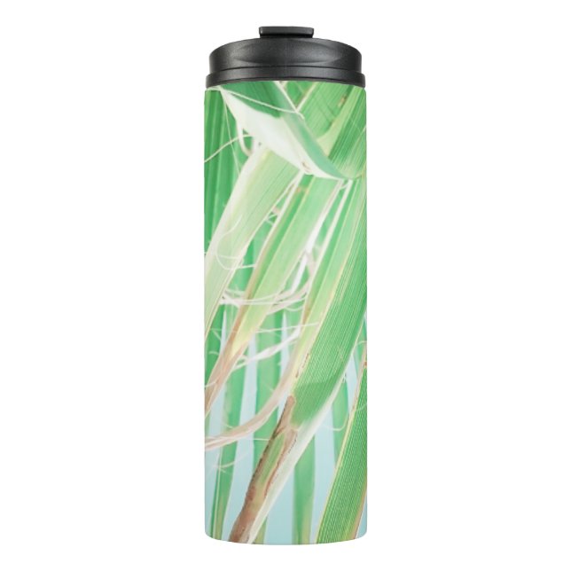 Bouteilles Isothermes Vibes d'été Palm Tree Feuilles Pale Green (Devant)