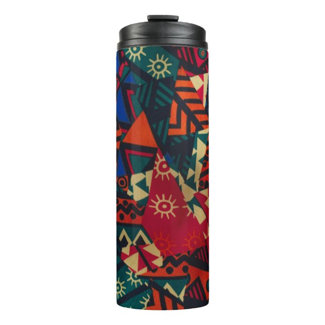 Bouteilles Isothermes Vibrant African Geometric Tribal Abstract Pattern  (Devant)