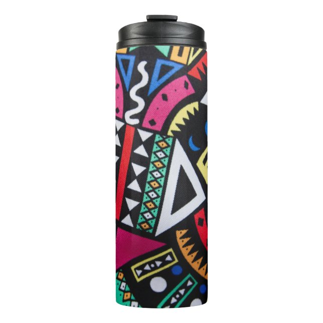 Bouteilles Isothermes Vibrant Afro-Centric Geometric Pattern – Bold Trib (Devant)