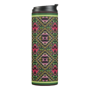 Bouteilles Isothermes Vibrant rose et vert tissu Abstrait Art