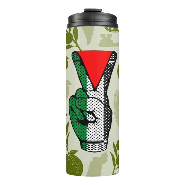 Bouteilles Isothermes Victory Sign Hand Resistance Red Triangle Symbol (Devant)