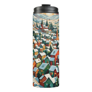 Bouteilles Isothermes Village enneigé