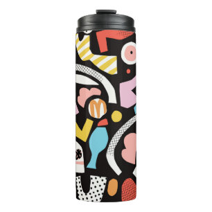 Bouteilles Isothermes vintage colorful abstract shape illustration motif