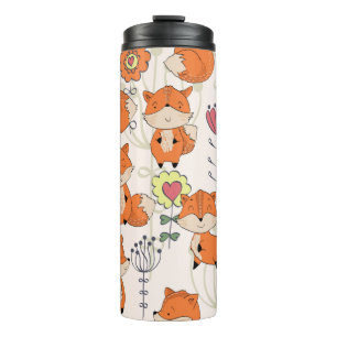 Bouteilles Isothermes vintage hand drawn seamless pattern. Cute cartoon