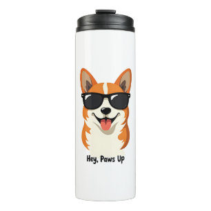 Bouteilles Isothermes Vintage Hey, Paws Up Corgi avec Lunettes de Soleil