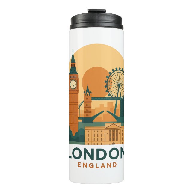 Bouteilles Isothermes Vintage London England Travel Thermal Tumbler  (Devant)