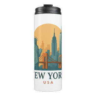 Bouteilles Isothermes Vintage New York City – Voyage Minimaliste