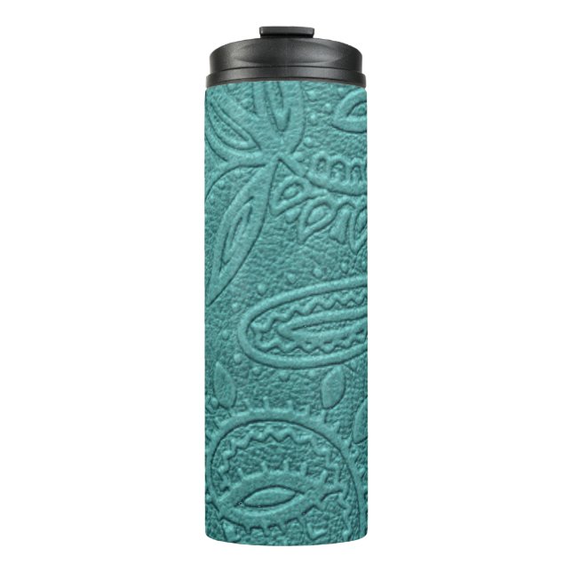 Bouteilles Isothermes Vintage Turquoise Tooled Western Motif (Devant)