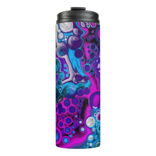 Bouteilles Isothermes Violet, bleu moderne Abstrait Fluid Art Cellule de