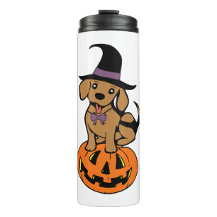 Bouteilles Isothermes visage citrouille de chien halloween