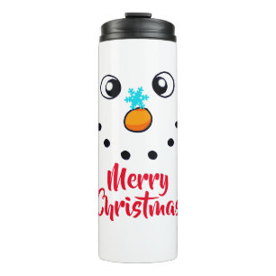 Bouteilles Isothermes Visage de bonhomme de neige festif Joyeux Noël