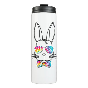 Bouteilles Isothermes Visage de lapin avec Tie Dye Lunettes de soleil et