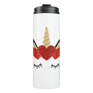 Bouteilles Isothermes Visage de licorne mignonne pour la Saint-Valentin