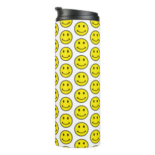 Bouteilles Isothermes Visage Souriant Jaune Clair Rétro