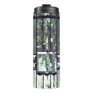 Bouteilles Isothermes vitrail beveled bouleau argent noir