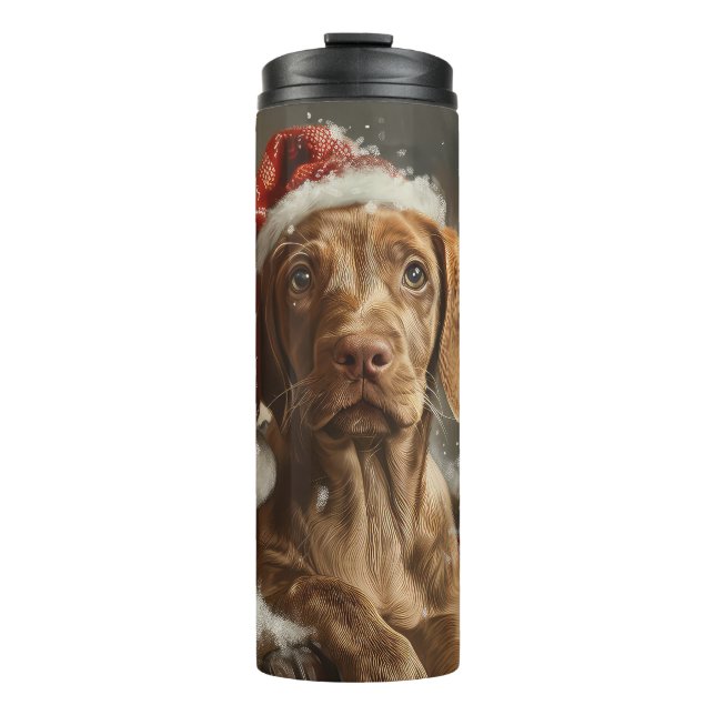 Bouteilles Isothermes Vizsla de Noël Fête (Devant)