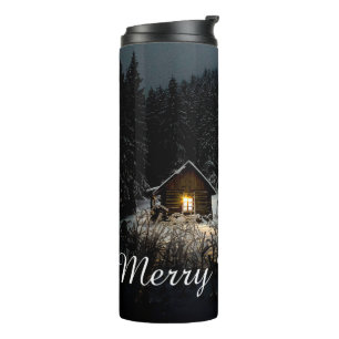 Bouteilles Isothermes Vœux de Noël avec Maison de Sorcière