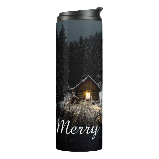 Bouteilles Isothermes Vœux de Noël avec Maison de Sorcière (Tourné sur la gauche)