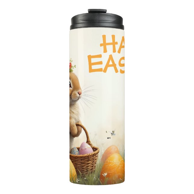 Bouteilles Isothermes Vœux de printemps du lapin de Pâques (Devant)