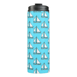 Bouteilles Isothermes Voiliers sur le motif bleu de mer