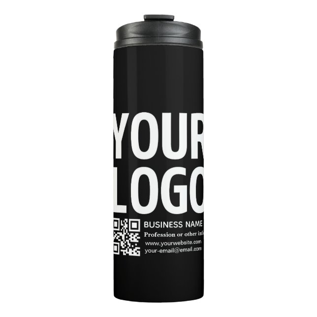 Bouteilles Isothermes Votre logo avec code QR et texte modifiables  (Devant)