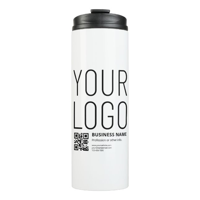 Bouteilles Isothermes Votre logo avec QR code et texte modifiables (Devant)