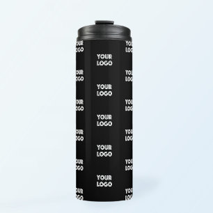 Bouteilles Isothermes Votre logo simple logo répétitif Noir