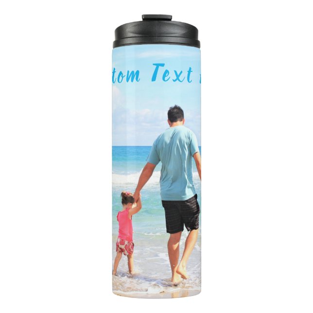 Bouteilles Isothermes Votre photo Tumbler Thermal Cadeau avec texte pers (Devant)