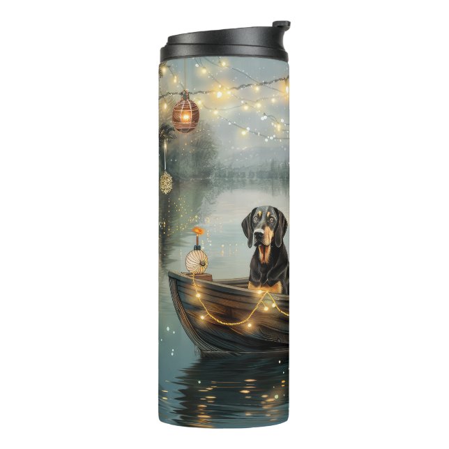 Bouteilles Isothermes Voyage de fête de Noël de Bluetick Coonhound (Tourné sur la gauche)