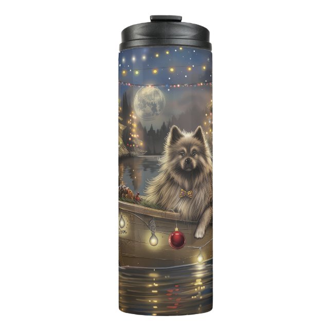 Bouteilles Isothermes Voyage de Noël festif Keeshond (Devant)