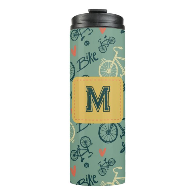 Bouteilles Isothermes Voyons à vélo vert moderne Motif (Devant)