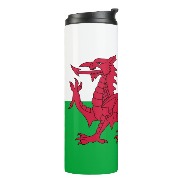 Bouteilles Isothermes Wales Travel Mug, Cymru Dragon, Drapeau Gallois (Tourné sur la gauche)