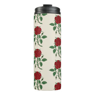 Bouteilles Isothermes Walter Crane Motif Vintage Rose Rouge Saxonne