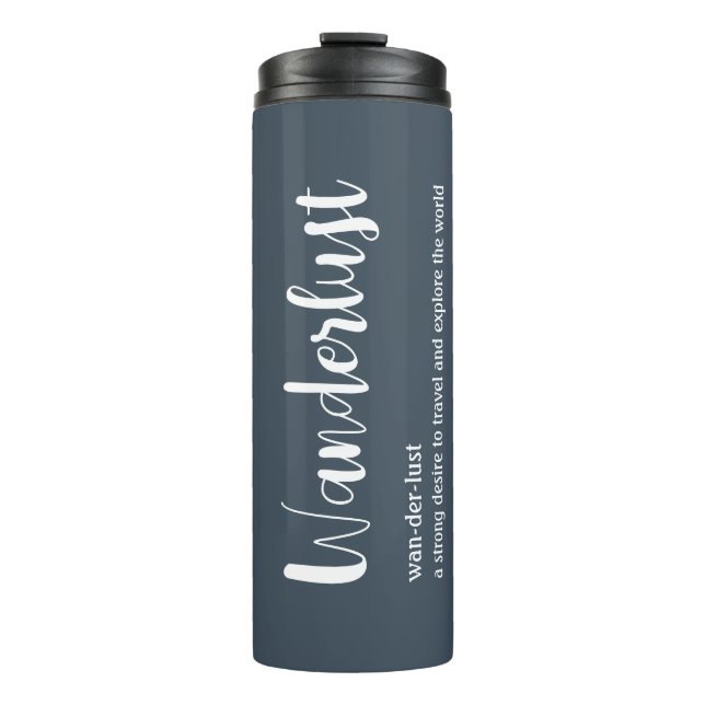 Bouteilles Isothermes Wanderlust définition blanc gris bleu couleur (Devant)