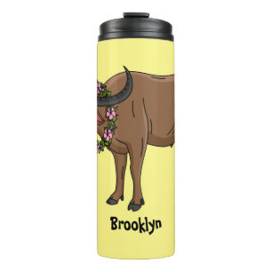 Bouteilles Isothermes Water buffalo with flowers
