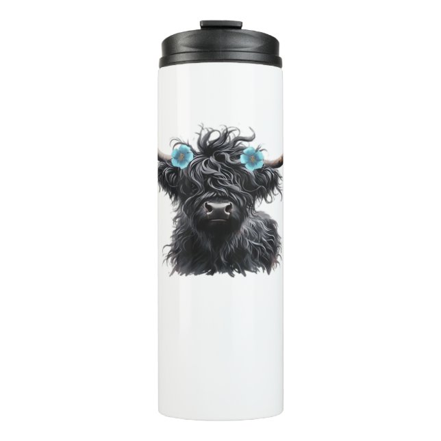 Bouteilles Isothermes Watercolor Black Highland Cow Classic T-Shirt (Devant)