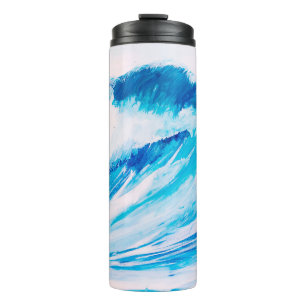 Bouteilles Isothermes watercolor high ocean waves of blumarine color