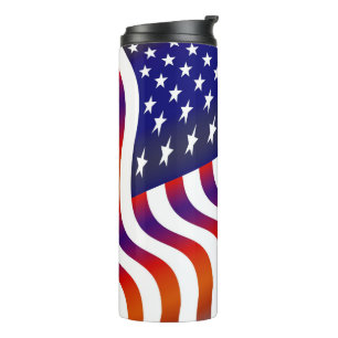 Bouteilles Isothermes Waving USA Drapeau rouge, blanc et bleu