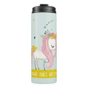 Bouteilles Isothermes Whimsical Magique Unicorn rose Aqua Princess Kids