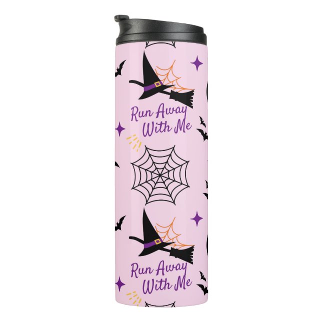 Bouteilles Isothermes Whimsical "Run Away With Me" Halloween Witch & Bat (Tourné sur la droite)