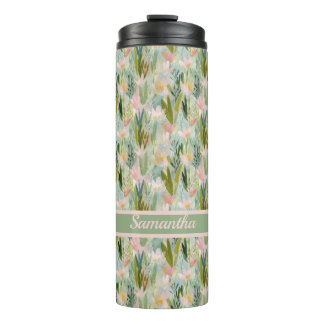 Bouteilles Isothermes Whimsical Sage Green Floral Personalized