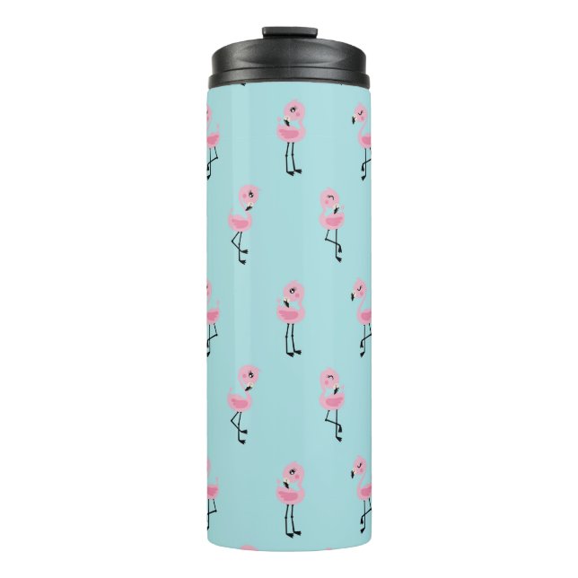 Bouteilles Isothermes Whimsical tropical flamingos (Devant)