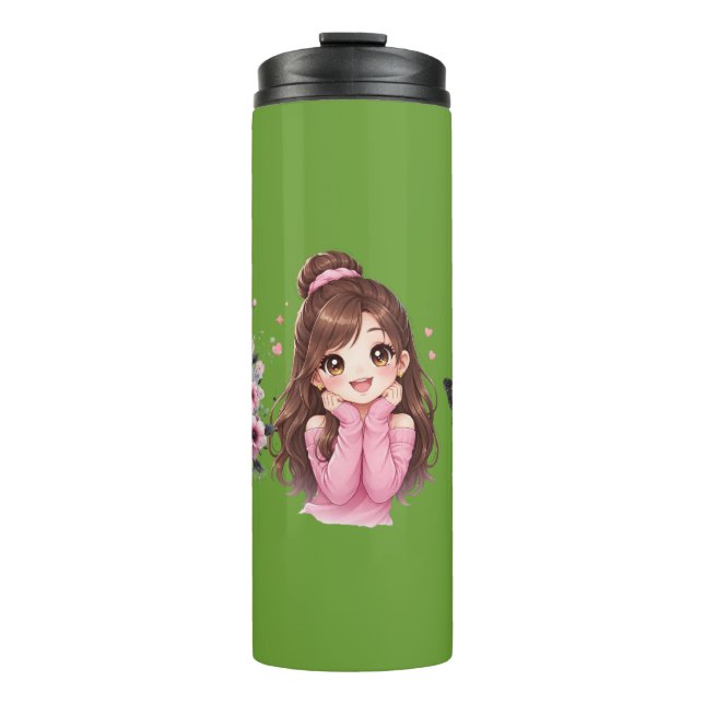 Bouteilles Isothermes Whispers of Paris Petals Over the Eiffel A Butterf (Devant)