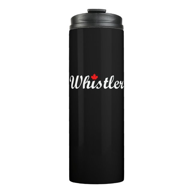 Bouteilles Isothermes Whistler Canada Script Texte Maple Leaf Dark (Devant)