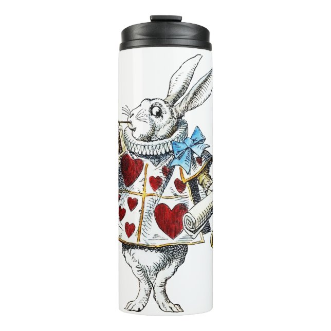 Bouteilles Isothermes White Rabbit Alice Wonderland Hearts (Devant)